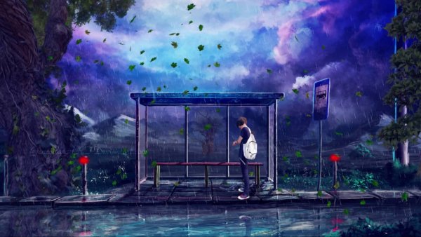 Остановка под дождем