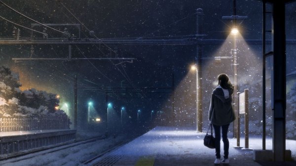 Аниме парень идет