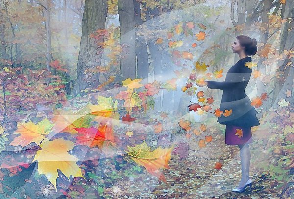 Кружение листьев осенних