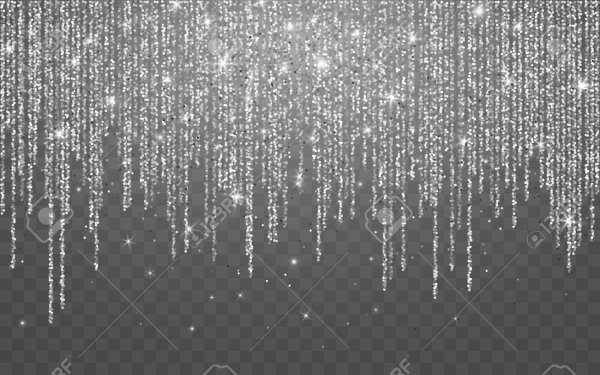 Серебряный блеск на прозрачном фоне