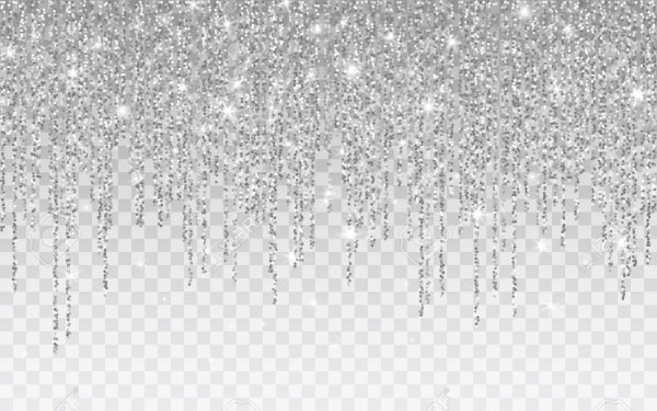Серебристые блестки на прозрачном фоне