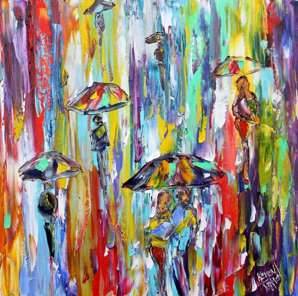 Дождь в абстрактной живописи