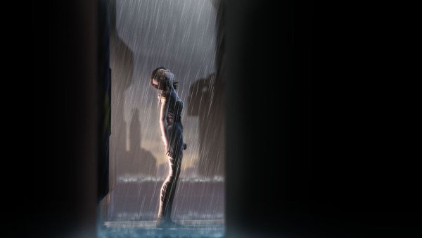 Аниме девушка дождь