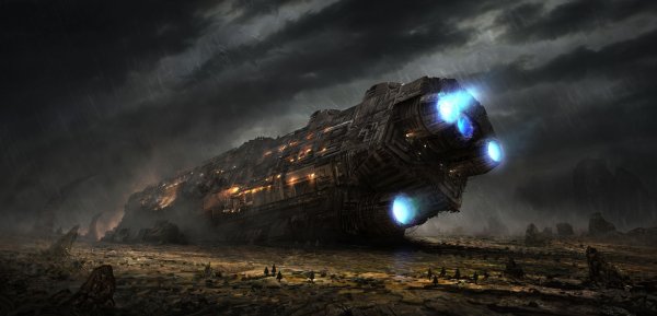 Разрушенный космический корабль