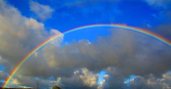Радуга, прекрасные погодные условия