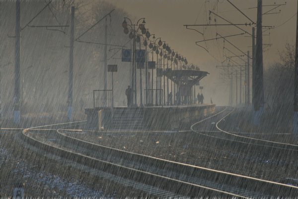 Поезд ливень