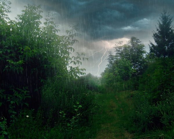 Гроза в лесу