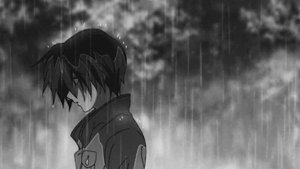 Картинки аниме парней дождь (64 фото)