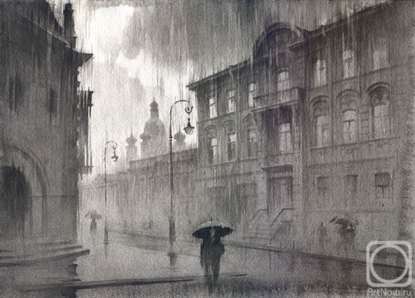 Художник Олег Ильдюков Петербург под дождем
