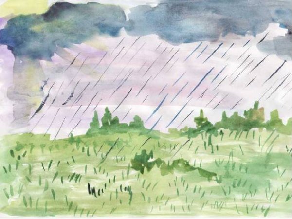 Весенний дождь Фет рисунок