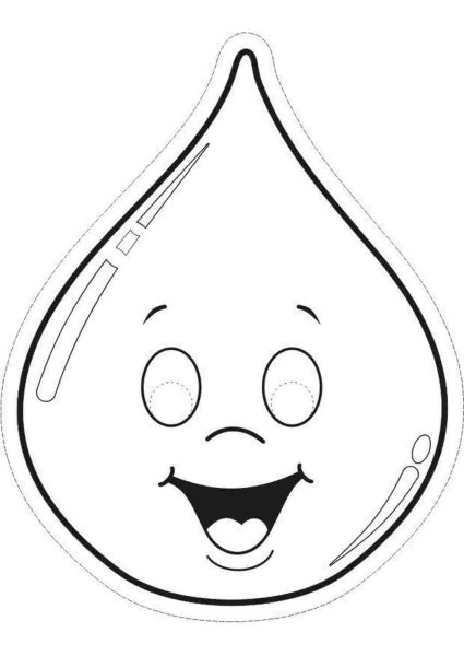 Раскраска капля воды для детей распечатать бесплатно - Блог для саморазвития