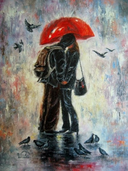 Пара под зонтом