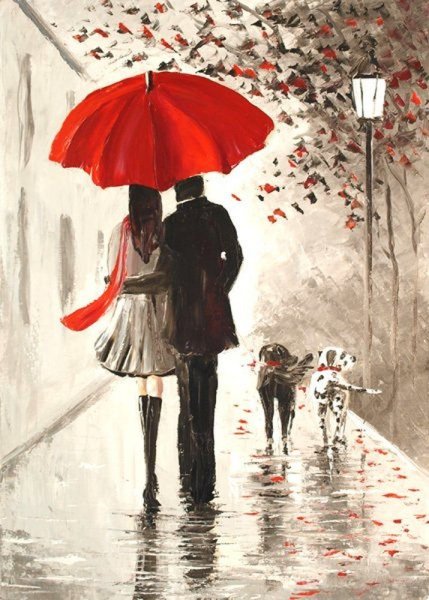 Пара под зонтом