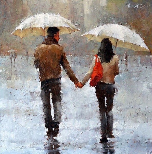 Под дождем живопись