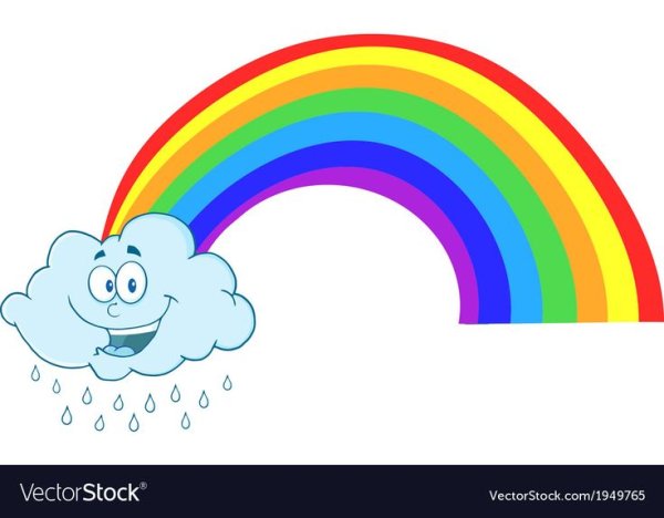 Облако с радужным дождиком