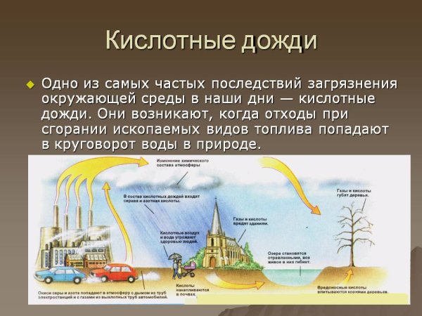 Кислотные дожди источники загрязнения