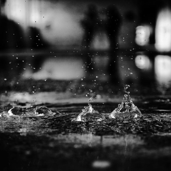 Черно белые капли дождя