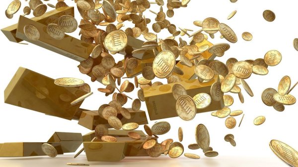 Падающие золотые монеты
