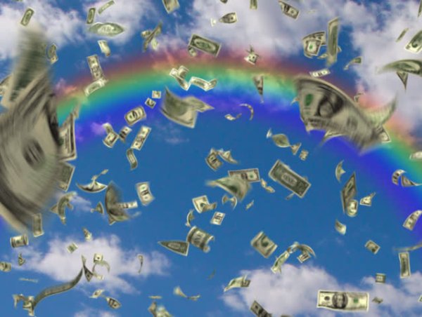 Денежный дождь открытка