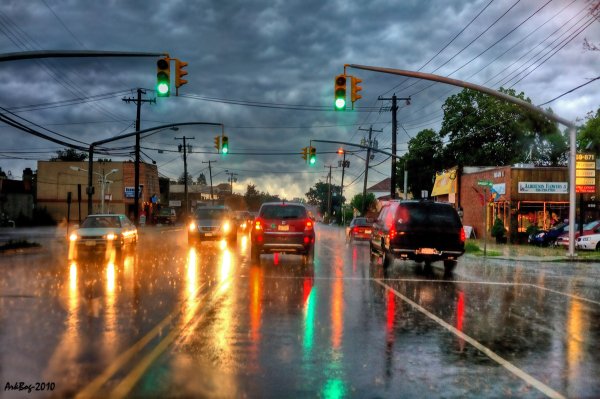 Дорога дождь