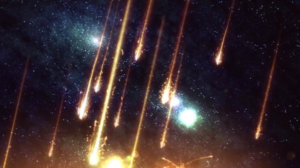 Метеорный поток в космосе