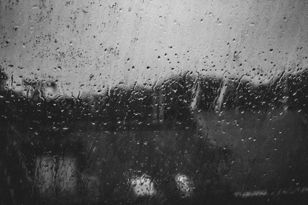 Капли на стекле черно-белое