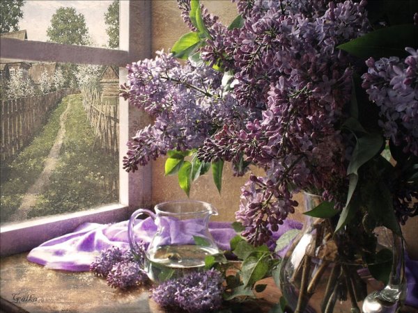 Сирень на окне
