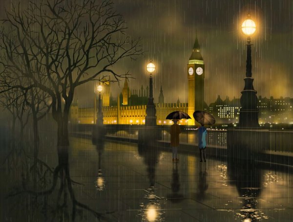 Лондон дождь ночь