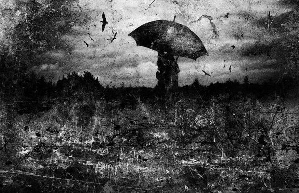 Дождь на кладбище арт