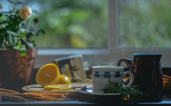 Чашка на подоконнике