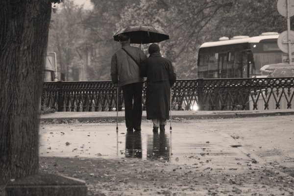 Старик под дождем