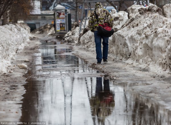 Таяние снега в городе