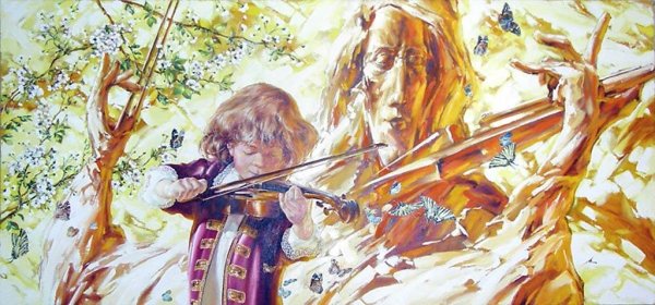Скрипач живопись