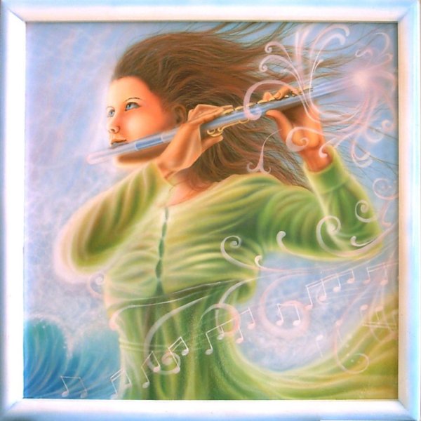 Мультяшная девочка на флейте