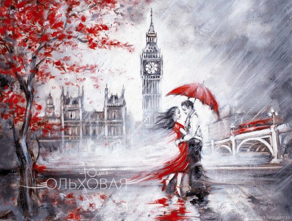 Картины с красными элементами