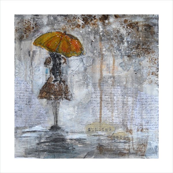 Открытка дождь для декупажа