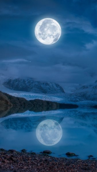 Ночь Луна дождь