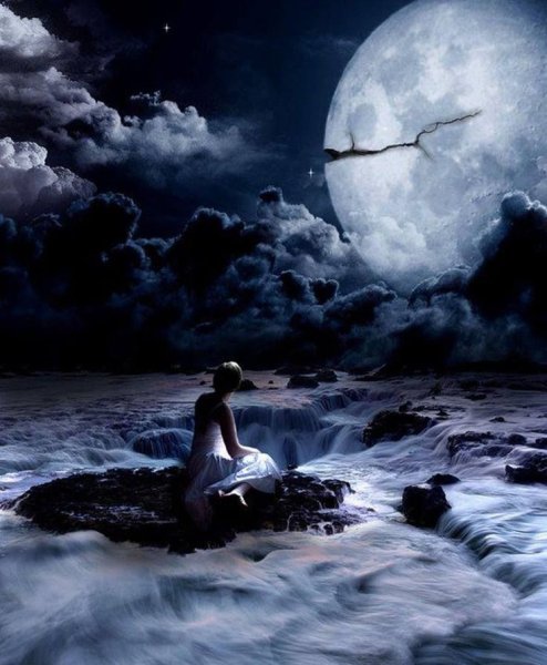 Девушка под луной