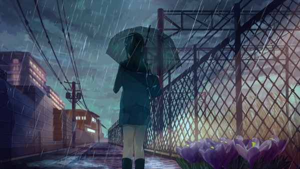 Аниме дождь депрессия