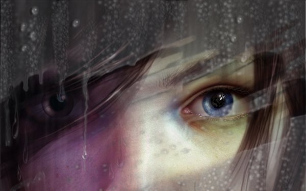 Отражение девушки в глазах