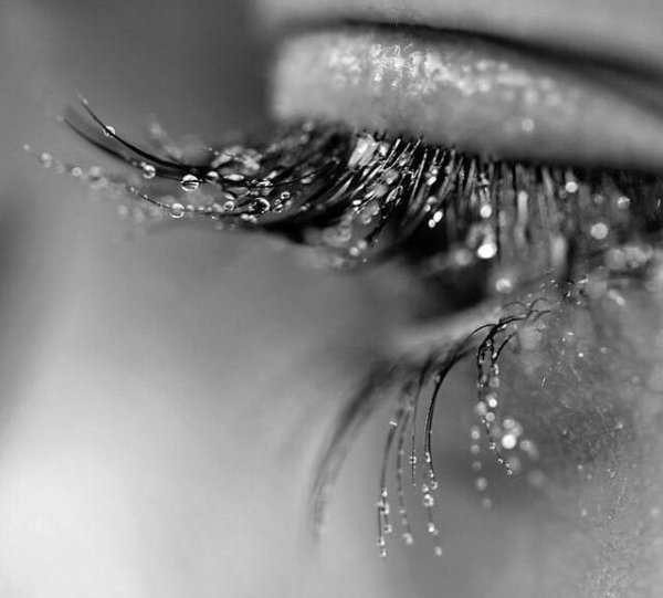 Ресницы с каплями воды
