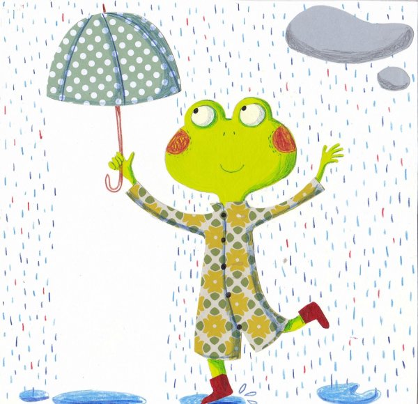 Лягушка под дождем