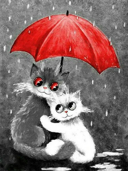 Котик под зонтиком