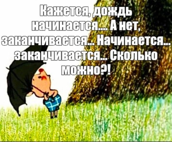 Пятачок кажется дождь начинается