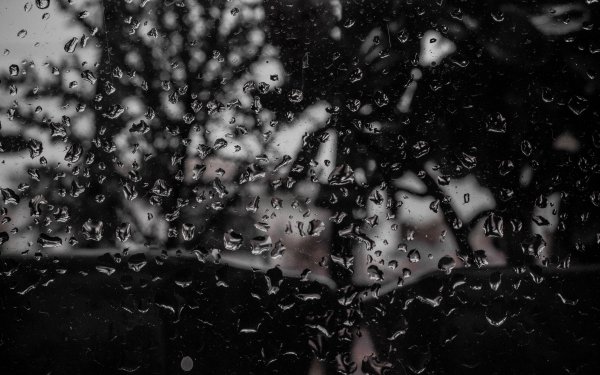 Капли на стекле черно-белое