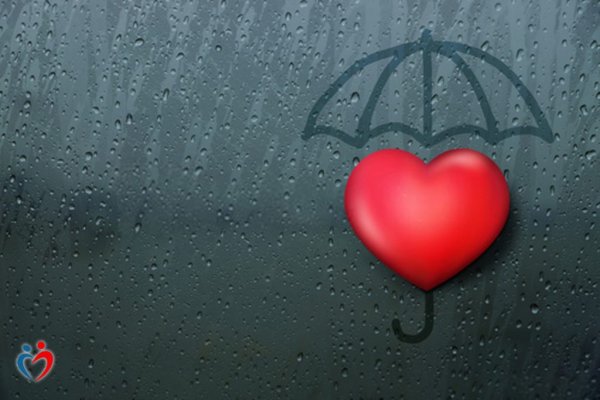 Сердечки под дождем