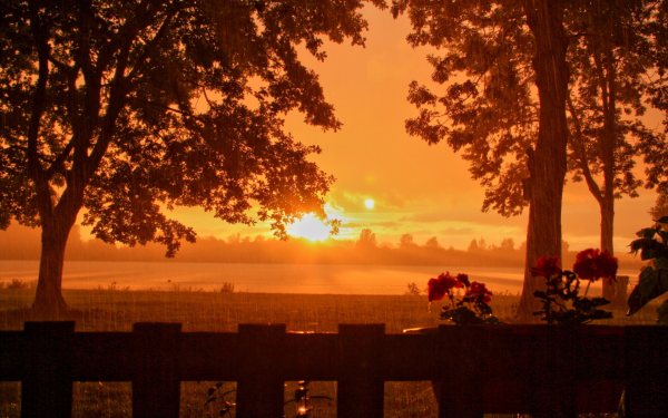 Природа закат дождь