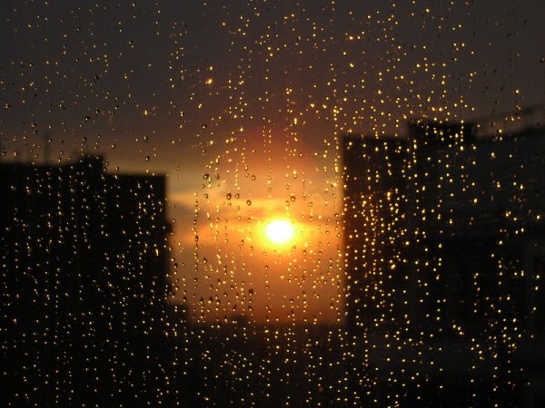 Закат дождь
