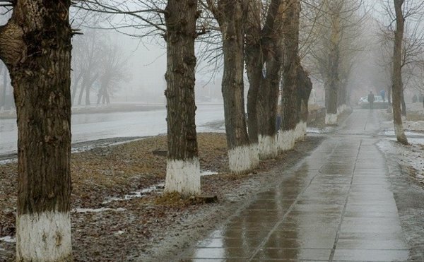 Пасмурная зима в городе