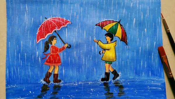 Картина дождь для детей
